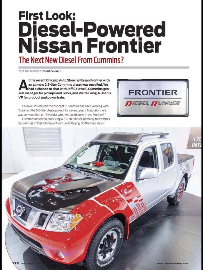 DW Nissan Cummins Frontier p1